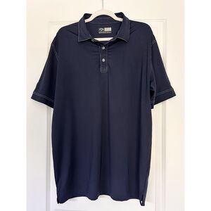 Callaway Opti-Dri Golf Polo Shirt Mens L Blue AIG Logo Short Sleeve Performance